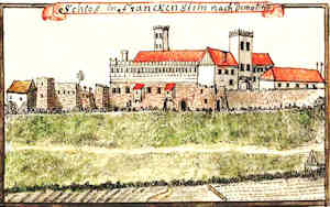 Schlos in Frankenstein nach demolitio - Zamek po zniszczeniu, widok ogólny